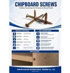 Phillips Countersunk Chipboard Screws for Wood and Furniture